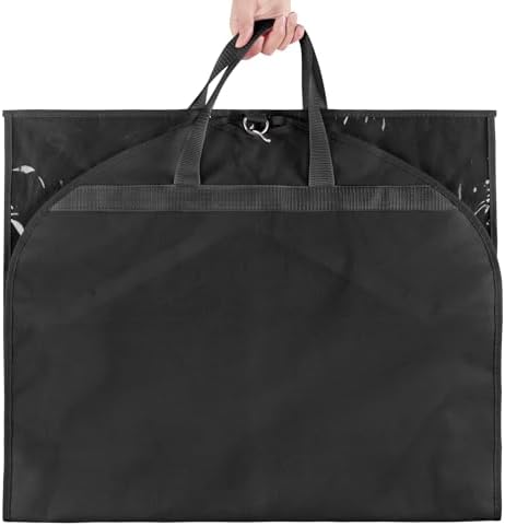 KEEGH 40 inch Clear Garment Bags for Dance Costumes, Black, 6 Pack - Image 3