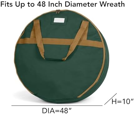 Covermates Wreath Storage Bag, 48" Diameter x 10" H, Green - Image 3