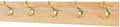 Oak Wall Mounted Coat Rack with Solid Brass Hooks 4.5" Ultra Wide (Natural, 25.5" x 4.5" with 5 Hooks) by PEG+AND+RAIL