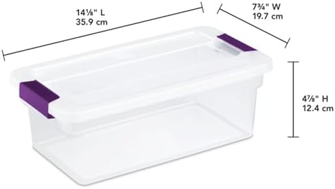 Sterilite 6 Qt ClearView Latch Storage Box Stackable Bin with Latching Lid, Plastic Container to Organize Shoes in Closet, Clear (24 Pack) - Image 3