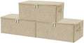 ANMINY Fabric Storage Bins with Zipper Lids, 15"x10"x6", Beige, 3 PCS by ANMINY