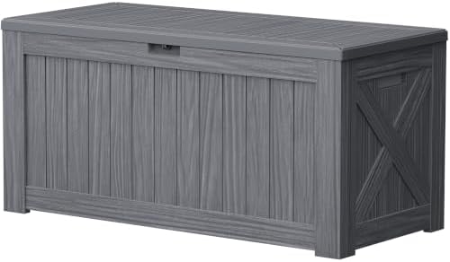 Devoko 120 Gallon Deck Box Resin Outdoor Storage Box Waterproof by DEVOKO