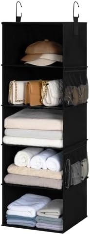 StorageWorks Hanging Closet Organizer for Small Closets, 5 Shelf by StorageWorks