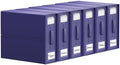 SheetCube Bed Sheet Organizers and Storage 6 Pack, Foldable Linen Closet Organizer with Window and Label, Bedding Folder Storage Box Container for Blanket, Duvet Cover Set, Bed Sheet Set - Navy Blue by SUOCO