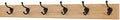PegandRail Oak Coat Rack with Oil Rubbed Bronze Hat & Coat Style Hooks (Natural, 30.5" x 3.5" with 6 Hooks) by PEG+AND+RAIL