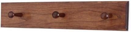 Solid Cherry Shaker Peg Racks (Mahogany, 18" x 3.5" with 3 pegs) by PEG+AND+RAIL