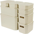 ANMINY Plastic Storage Bins Baskets with Lids, 8-Pack, 1XL+1L+2M+4S by ANMINY