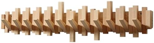 Wooden Coat Hooks Wood Wall Mounted Piano Coat Rack Flip Down Hook Rack Coat Rack Wall MountMulti Functional Space Saving Wall Organizer(Beech,78cm/31) by Unknown