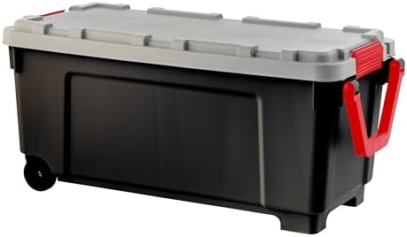 IRIS USA 2-Pack 43 Gallon Lockable Storage Trunk TrailBox, Dark Gray/Gray - Image 2