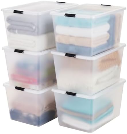 IRIS USA 6-Pack 55 Quart Clip Box with Latching Lid by IRISUSA