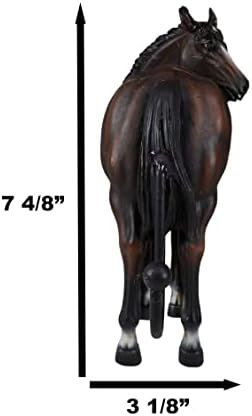 Ebros Gift Set of 3 Rustic Western Country Farm Black Brown Chestnut Horses Hind Butt Hindquarter Coat Key Hat Leash Backpack Wall Hanging Hooks Decor Hangers Cowboy Horse Hook Organizers - Image 6