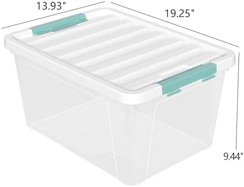 Readsky 36 Quart Plastic Clear Storage Bins with Lids, Large Latch Boxes, 4-Pack - Image 2