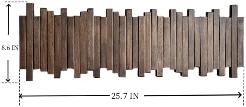 Natural Wood Wall Mounted Piano Coat Rack| Coat Rack Wall Mount| Flip Down Wall Hook Rack 7 Hooks| Entryway Wall Art Hook,Made of Acacia Wood (Wood Wax Oil Dyed Walnut Color).Wall Art - Image 4