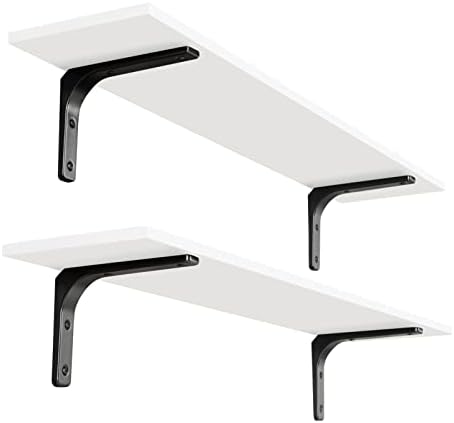 DINZI LVJ Long Wall Shelves, 39.4Inch Wooden Wall Mounted Shelves, Set of 2 by DINZILVJ
