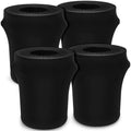Tanlade 4 Pcs 55 Gallon Stretch Spandex Trash Can Covers Round, Black by Tanlade