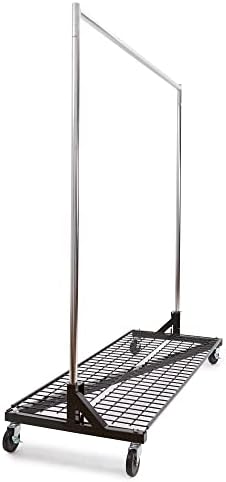 Econoco Brand Commercial Rolling Z-Rack with Wire Shelf - Black Base by Econoco