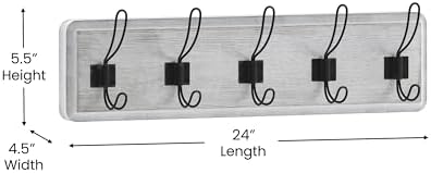 EMMA + OLIVER Rustic Wall Hanging Storage Rack - Image 4
