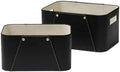 La Jolie Maison Faux Leather Storage Baskets for Organizing, Black 2 Pack by LaJolieMaison