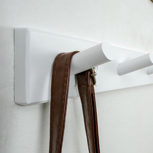 WEBI Coat Rack Wall Mounted,10 Hooks,38" Long Coat Hanger Wall Mount,Peg Rail Hat Hooks for Hanging Caps,Jacket,Clothes,Coats,White - Image 3