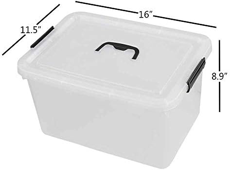 17.5 L Clear Latch Bin with Handle and Lid, Set of 4 - Image 4
