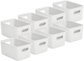 Superio Decorative Plastic Basket Open Home Storage Bins Organizer Baskets, Medium, White (8 Pack) Container Boxes for Organizing Closet Storage Bins for Shelves Drawer Shelf, 5 Liter by Superio