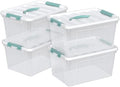 Readsky 4 Packs Clear Storage Latch Box Plastic, 14 Quart Plastic Storage Bin with Lid and Handle, Stackable Container Organizers for Home, Office, Craft, Snacks, and Medicine by Readsky
