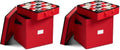 ZOBER Christmas Ornament Storage Box - Stores 64 Ornaments - Non-Woven, Tear- Proof Christmas Ornament Storage Containers - 3 Inch Cube Compartments - Red (Pack of 2) by ZOBER
