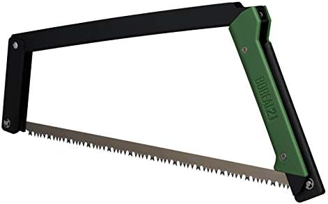 AGAWA - BOREAL21 Backwoods Kit - Includes 21" Folding Saw, Leather Sheath, 21" All-Purpose & 21" Aggressive Saw Blade - For Camping, Hunting & Survival Kit (Black Frame/Green Handle) - Image 2