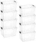 Superio 14.7 Quart Clear Plastic Storage Boxes with Lids, Stackable Organizer Containers, BPA-Free Storage Bins for Home, Office, School & Dorm, 8 Pack by Superio