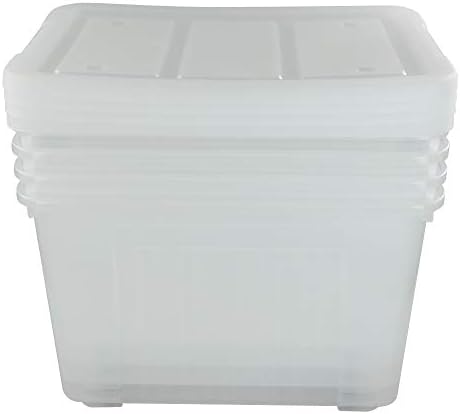 Kekow 70 L Clear Large Storage Box, Plastic Latch Box with Wheels, 4-Pack - Image 4