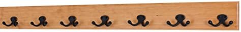 PegandRail Solid Cherry Wall Mounted Coat Rack - Oil Rubbed Bronze Double Style Coat Hooks - Made in The USA (Natural, 36" x 3.5 with 7 Hooks) by PEG+AND+RAIL