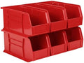 HE HUDSON EXCHANGE 11" x 5.5" x 5" (6 Pack) Plastic Stackable Storage Bin, Red by HudsonExchange