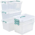 Gainhope 6 Packs 14 L Plastic Stackable Storage Box with Latching Lid by Unknown