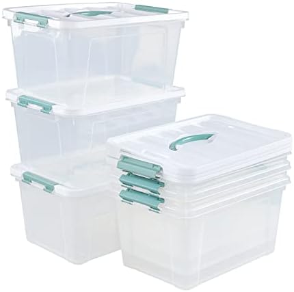 Gainhope 6 Packs 14 L Plastic Stackable Storage Box with Latching Lid by Unknown