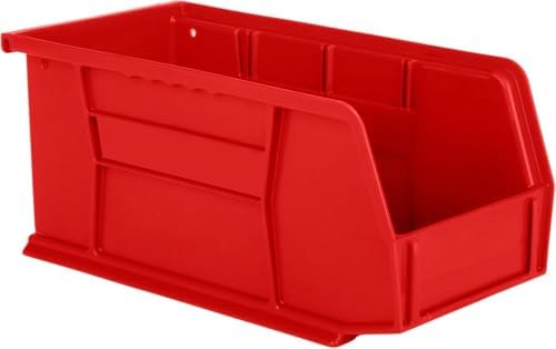 HE HUDSON EXCHANGE 11" x 5.5" x 5" (12 Pack) Plastic Stackable Storage Bin, Red - Image 2