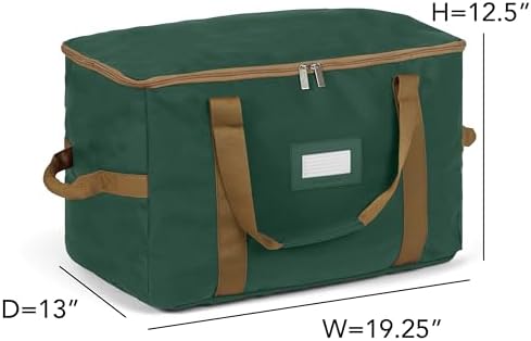 Covermates Adjustable Ornament Storage Bag, 19.25"W x 13"D x 12.5"H, Green - Image 3