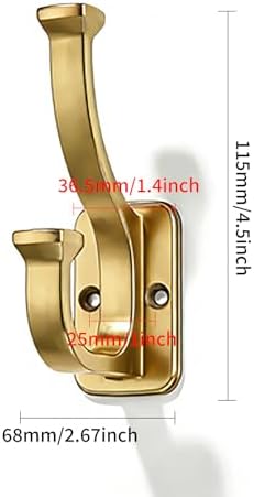 10 Pack 4-1/2inch Champagne Bronze Coat Hooks - Image 2