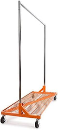 Econoco Commercial Rolling Z-Rack with Wire Shelf, Orange Base & Orange by Econoco