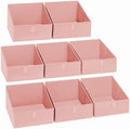 DIMJ Closet Storage Bins 8 Pack - Fabric Trapezoid Closet Organizer Bin, Foldable Storage Baskets for Shelves, Closet Shelf Organizer, Clothing Storage Box for Toys, Books, Towel, Clothes, Pink by DiMJ