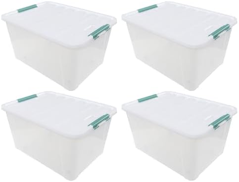 85 Qt Clear Plastic Storage Bins with Latching Lids, 4-Pack - Image 5