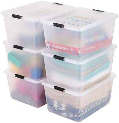 IRIS USA 6-Pack 32.5 Quart Clip Box with Latching Lid by IRISUSA