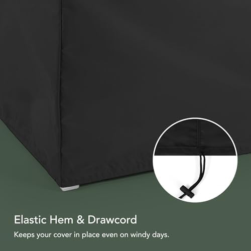 Covermates Round Dining Table Cover - Water-Resistant Polyester, Mesh Ventilation, Patio Table Covers, 42DIAMETER x 25H, Black - Image 6