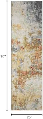 Liora Manne Marina Indoor/Outdoor Power Loomed Synthetic Blend Low Profile Area Rug - Contemporary Graphic Casual Colorful (Abstract Multi) (1'11" x 7'6") - Image 2