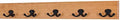 Solid Cherry Wall Mounted Coat Rack - Oil Rubbed Bronze Double Style Coat Hooks - Made in the USA (Natural, 25.5" x 3.5" with 5 Hooks) by PEG+AND+RAIL