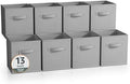 Sorbus Fabric Storage Cubes, 8 Pack, with Handles (13 Inch, Gray) by Sorbus
