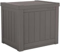Suncast 22-Gallon Small Deck Box - Lightweight Resin Indoor/Outdoor Storage Container and Seat for Patio Cushions and Gardening Tools - Store Items on Patio, Garage, Yard - Stone Gray, Made in the USA by Unknown