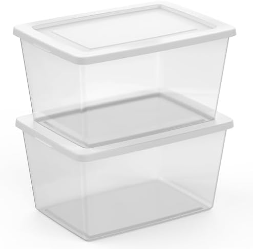 Sterilite Clear Storage Box Stackable Tote, 58 Quart, 18-Pack - Image 6