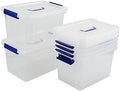 10 L Clear Plastic Storage Latch Box with Handle, 6-Pack by Eagrye
