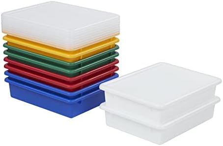 ECR4Kids Letter Size Tray Organizer with Lid, Small, 10-Piece, Assorted by ECR4Kids