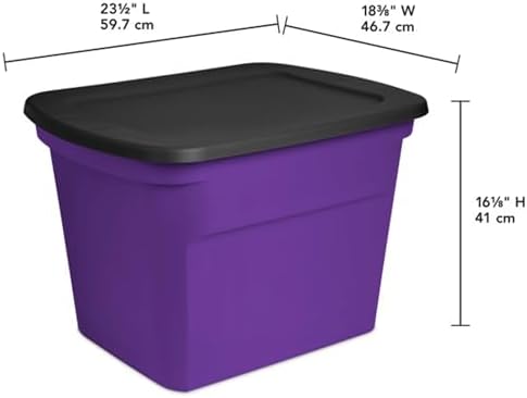 Sterilite Tote, Plastic Storage Bins with Snap Lids, 18 Gallon, 8-Pack - Image 3